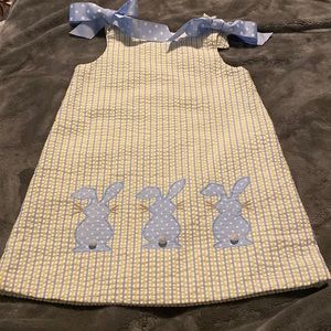 Kelly’s kids Easter bunny seersucker dress size 5/6